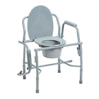 Drop Arm Commode, Deluxe Steel, Adjustable Height, 300 lb Capacity