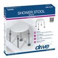 Drive Bath Stool - Round, White, Adjustable Height, Aluminum Frame, 300 lb Capacity
