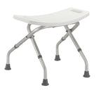 Folding Shower Chair - 300 lbs Capacity, Adjustable Height, Aluminum Frame