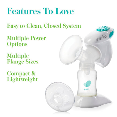 Evenflo Advanced Single Electric Breast Pump - Closed System, Multiple Flange Sizes