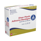 Sheer Plastic Adhesive Bandages, 3/4 x 3 in, Sterile, Latex-Free, 100 ct