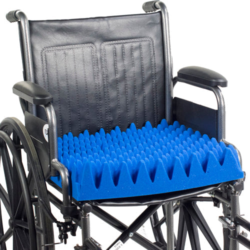 Convoluted Foam Wheelchair Cushion - 16 x 18 x 3 Inch - Pressure Relief & Airflow