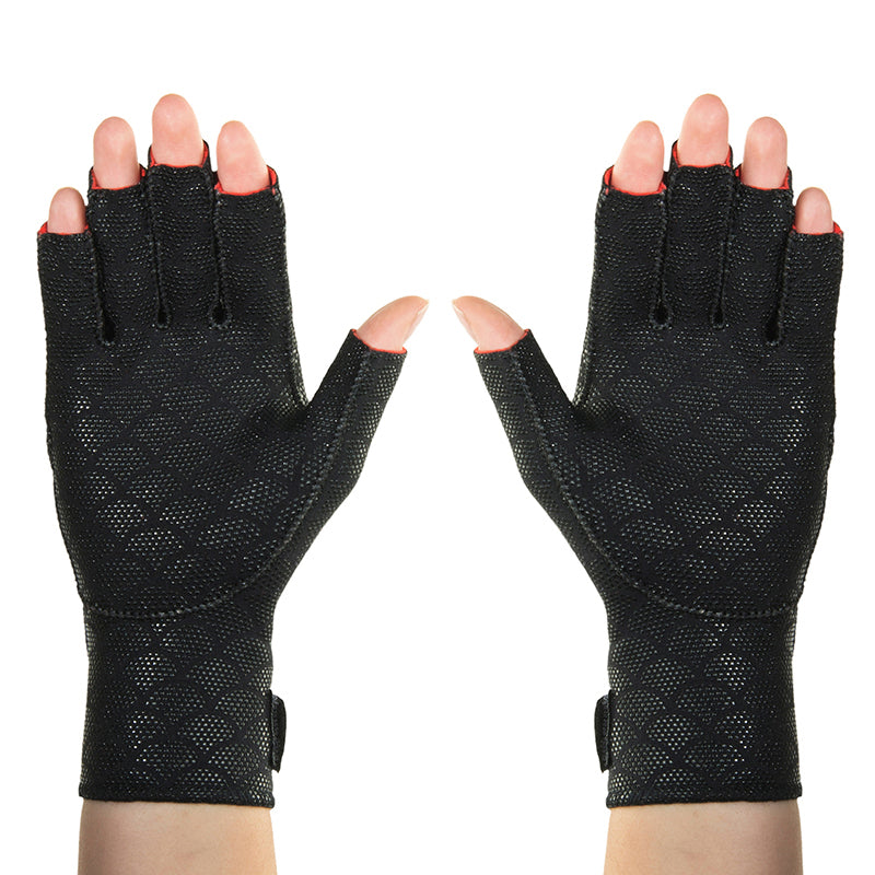 Thermoskin Arthritic Gloves - Medium (8-8.75) Black - Pain Relief & Compression (Pair)