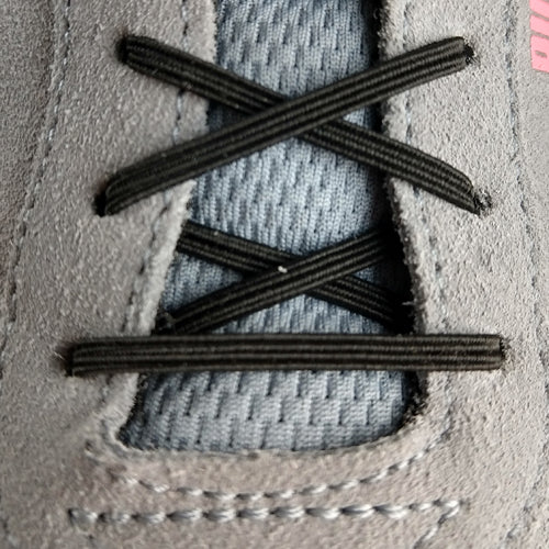 Fit To Be Tied Black Elastic Shoe Laces, 24 Pair - Easy Slip-On