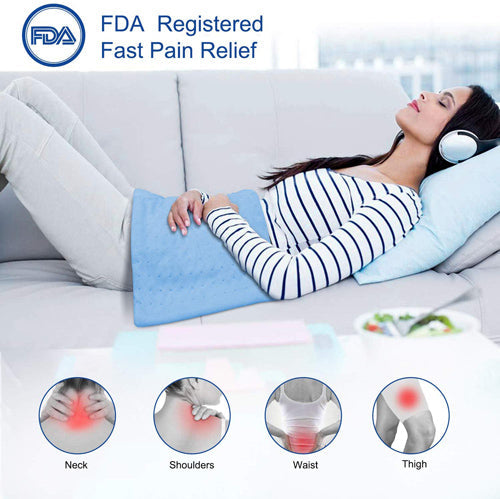 Washable Heating Pad 12 x 24 with Rapid Heat, 6 Settings, Auto-Off Timer