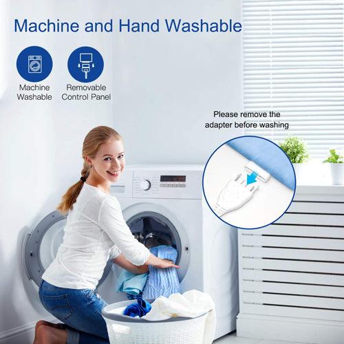 Washable Heating Pad 12 x 24 with Rapid Heat, 6 Settings, Auto-Off Timer