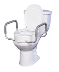 3 in Raised Toilet Seat with Arms for Elongated Toilets, 300 lb Capacity