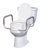 3 in Raised Toilet Seat with Arms for Elongated Toilets, 300 lb Capacity