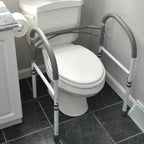 Carex Stand-Alone Bathroom Safety Rail - Adjustable Height Toilet Assist Grab Bar, 300 lb Capacity