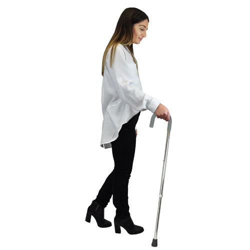 Blue Jay Silver Adjustable Cane with Comfort Grip - 300 lbs Capacity