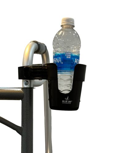 Hold My Drink Dlx Multi-Directional Cup Holder for Rollators, Wheelchairs, Walkers - Blue Jay