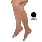 Microfiber Compression Knee High Stockings 15-20 mmHg - Black - Moderate Support