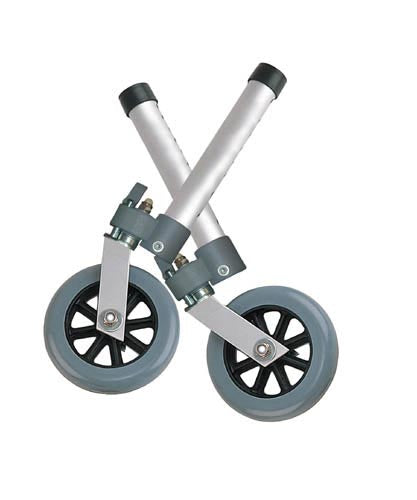 Swivel or Fixed 5-Inch Walker Wheels with Locks and Glides - 350 lbs Capacity