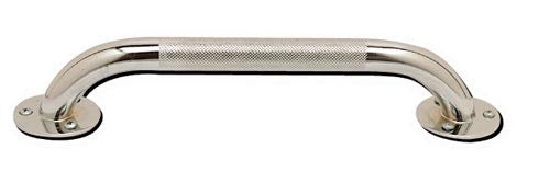 Knurled Chrome Grab Bar 12 Inch - Non-Slip Grip, Heavy Duty