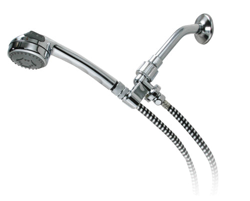 Deluxe Chrome Handheld Shower Massager - 3 Spray Settings, 84" Hose