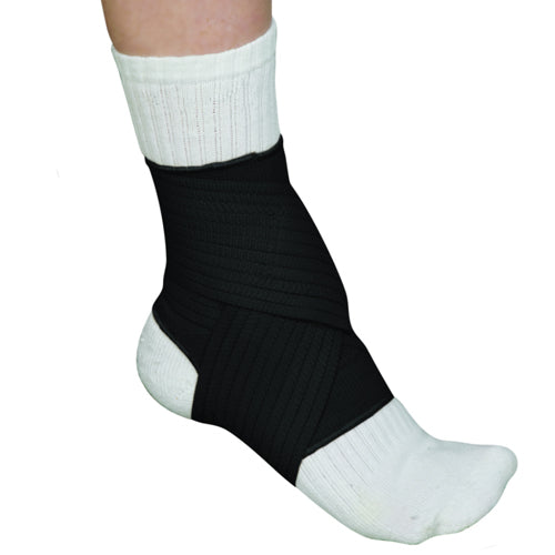 Blue Jay Ankle Support Wrap - Adjustable Compression Brace for Pain Relief - Black, Large (9-10)