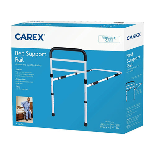 Carex Bed Assist Rail - Adjustable Height & Depth, Fall Prevention, Supports 300 lbs