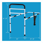 Carex Bed Assist Rail - Adjustable Height & Depth, Fall Prevention, Supports 300 lbs
