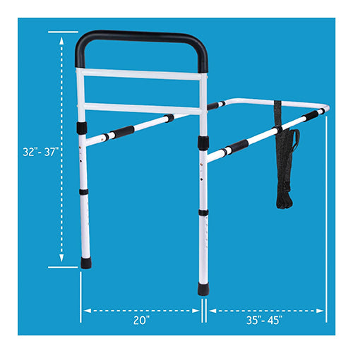 Carex Bed Assist Rail - Adjustable Height & Depth, Fall Prevention, Supports 300 lbs