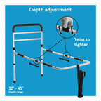 Carex Bed Assist Rail - Adjustable Height & Depth, Fall Prevention, Supports 300 lbs