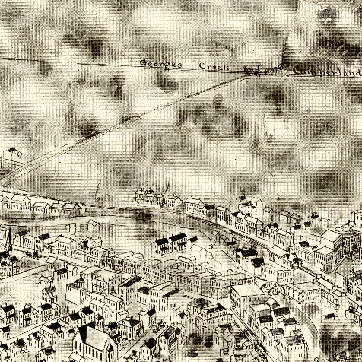 Vintage Map of Lonaconing, Maryland 1905