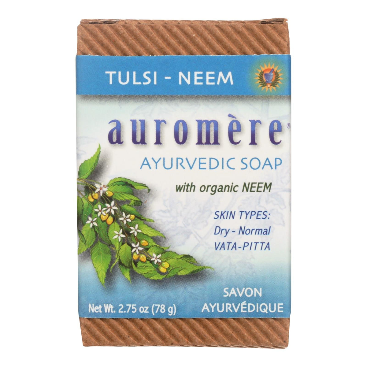 Auromere Ayurvedic Bar Soap, Tulsi-Neem, 2.75 oz
