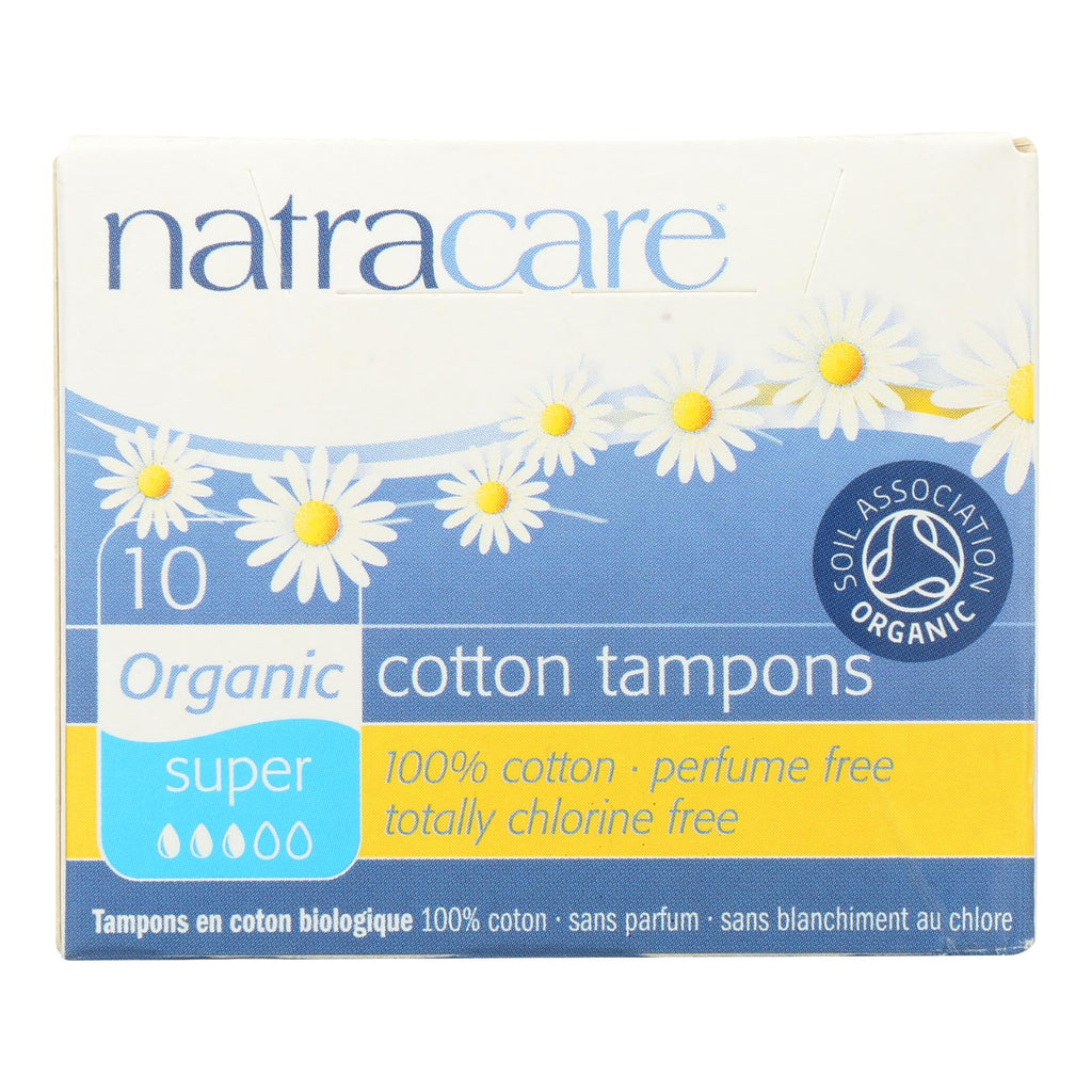 Natracare 100% Organic Cotton Tampons, Super, 10 ct (Case of 2)