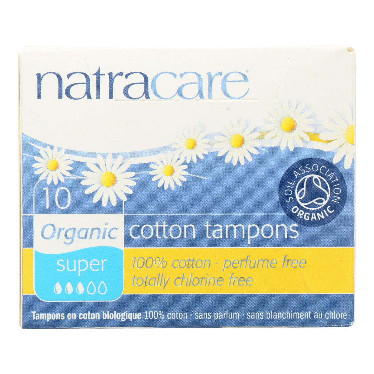Natracare 100% Organic Cotton Tampons, Super, 10 ct (Case of 2)