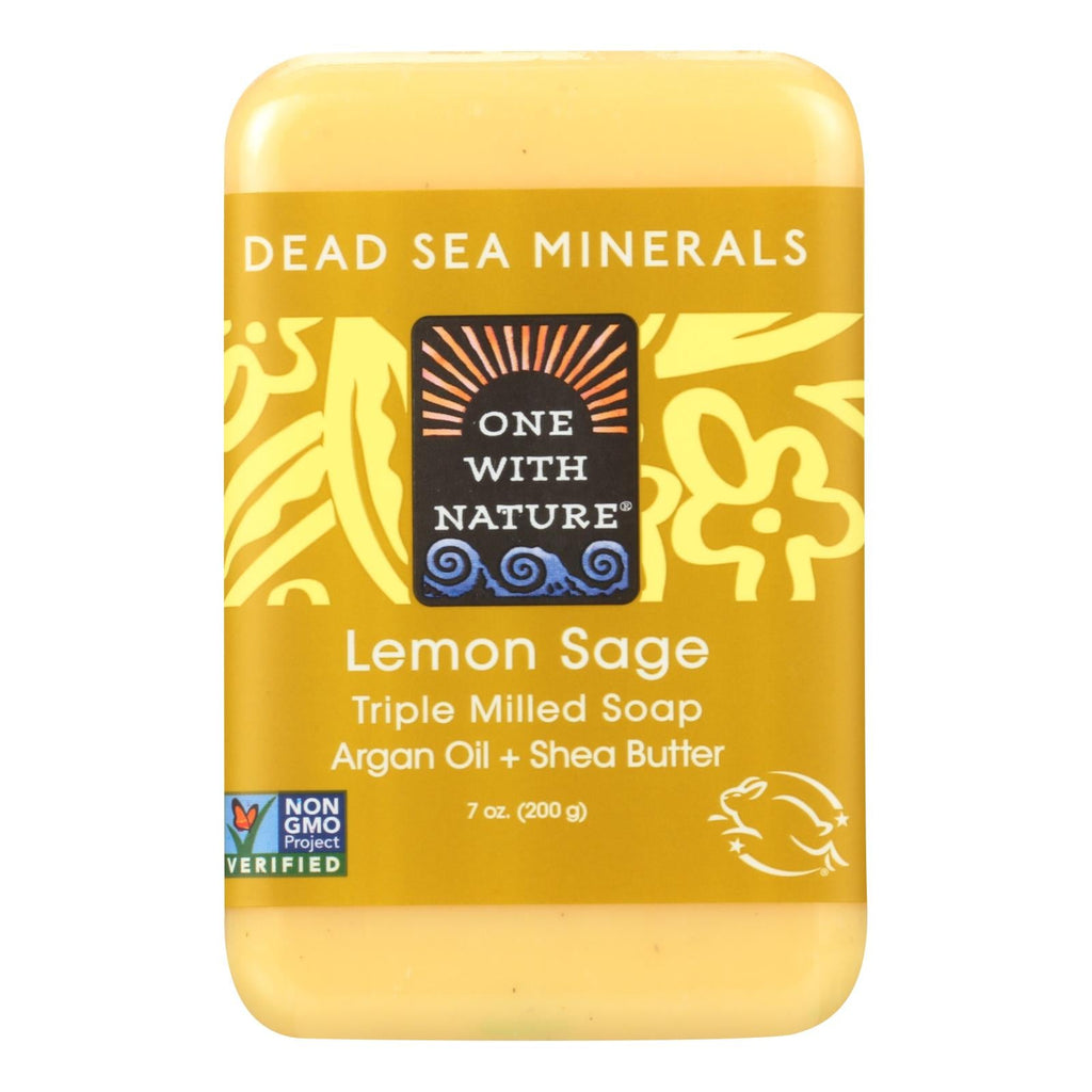 One With Nature Dead Sea Mineral Soap, Lemon Verbena, 7 oz (Case of 2)