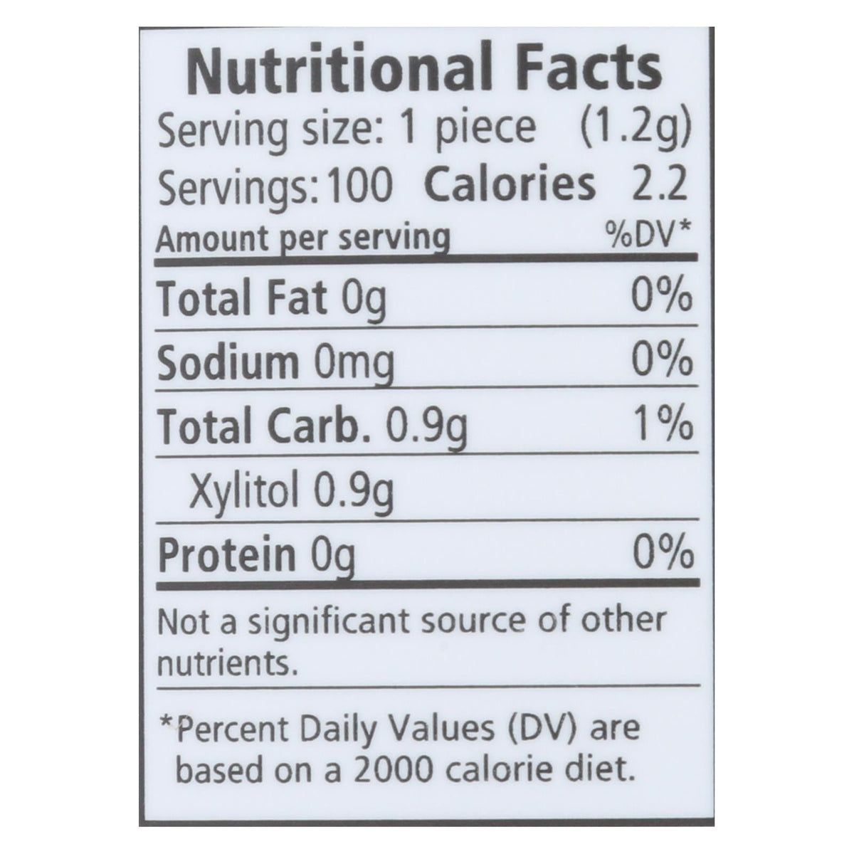Spry Xylitol Chewing Gum, Peppermint, 100 ct (Case of 2)