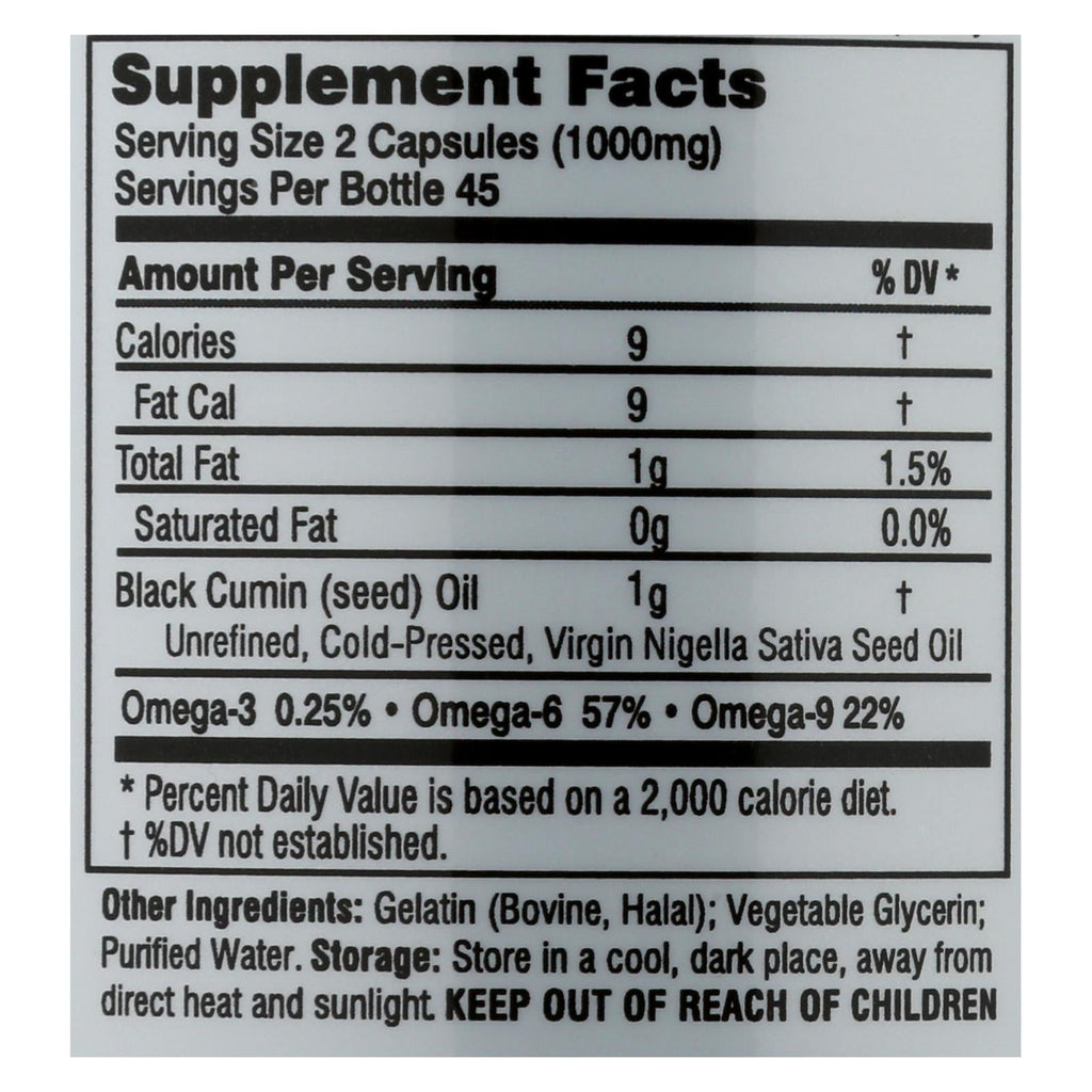 Amazing Herbs Black Seed Black Cumin Seed Oil, 90 Softgels (Case of 3)