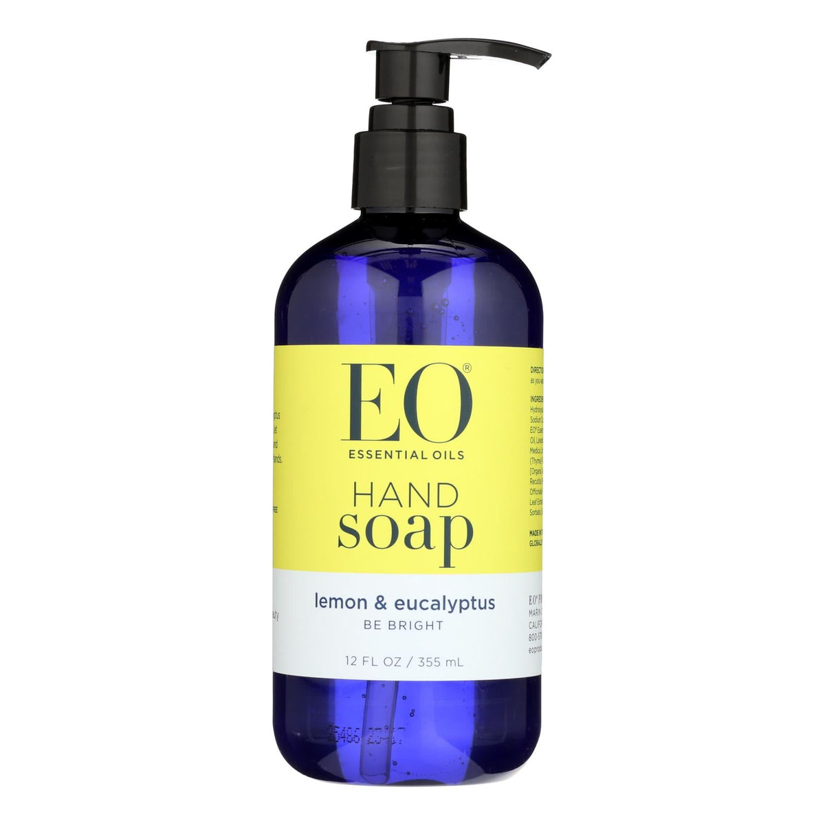 EO Liquid Hand Soap, Lemon and Eucalyptus, 12 fl oz (Case of 3)