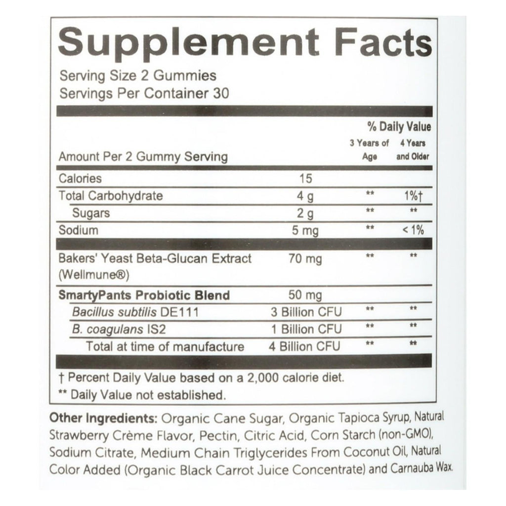 SmartyPants Kids Probiotic, Strawberry Creme, 60 ct (Case of 3)