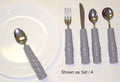Adaptive Weighted Utensil Set (Teaspoon, Soupspoon, Fork & Knife), 8 oz