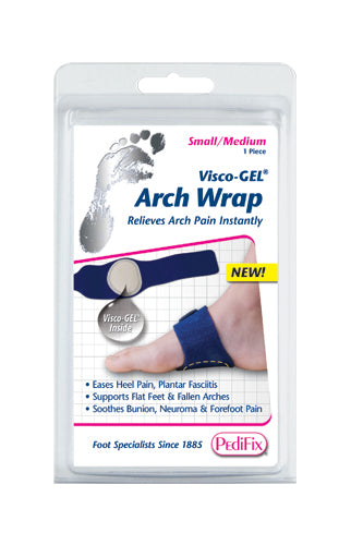 Visco-GEL Arch Support Wrap - Small/Medium - Cushioned Arch Support for Foot Pain Relief