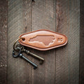 North Carolina State Silhouette Leather Keychain Motel Style
