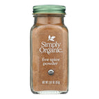 Simply Organic Five Spice Powder Seasoning Blend - Kosher, USDA Organic, Case of 6 (2.01 Oz Each) for Cooking & Baking