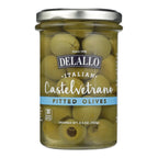 Delallo Castelvetrano Pitted Olives, Gourmet Italian Olives, Case of 6 x 5.3 Oz Jars, Gluten-Free