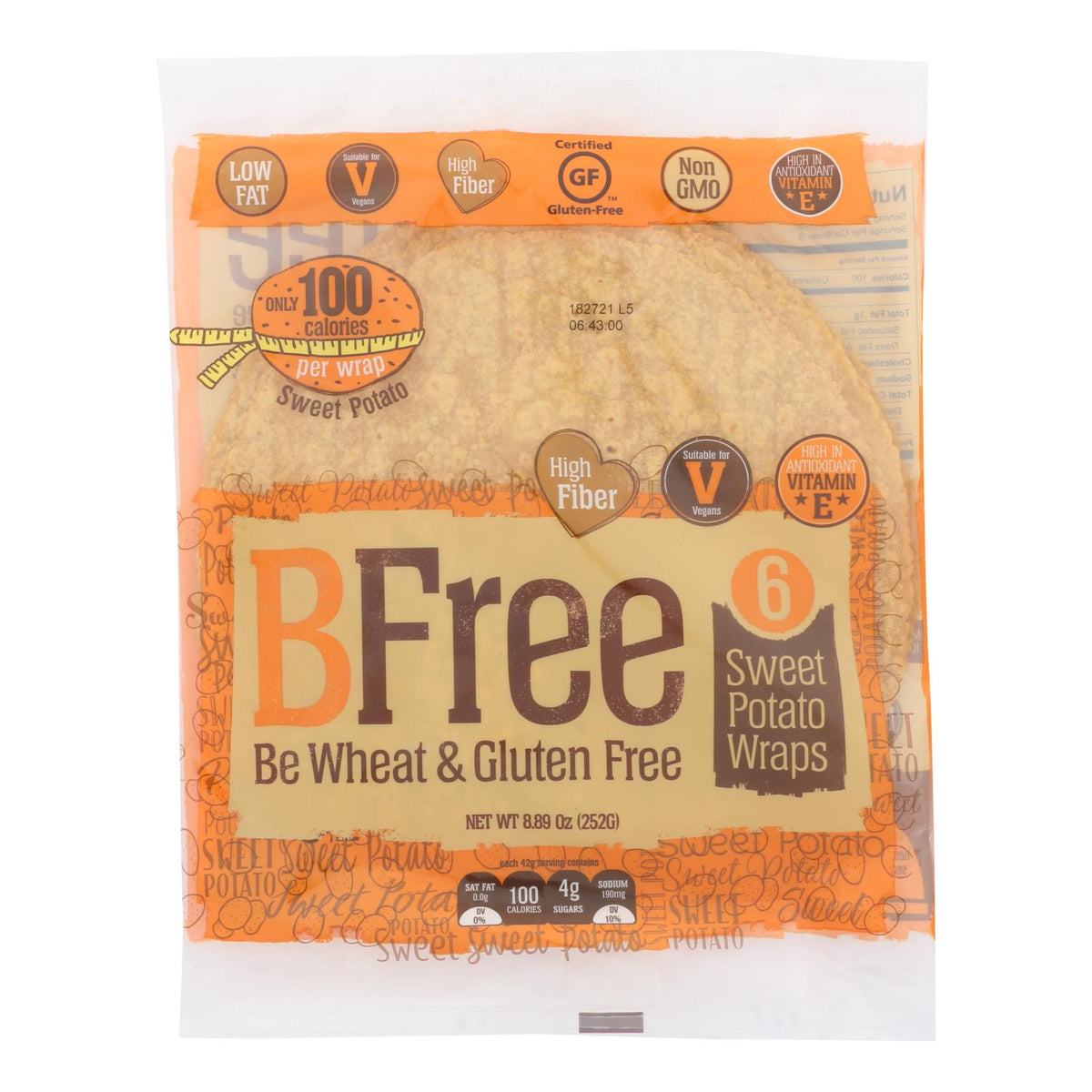 Bfree Sweet Potato Tortillas | Gluten-Free, Vegan, Non-GMO Wraps | Case of 12 (8.89 Oz)