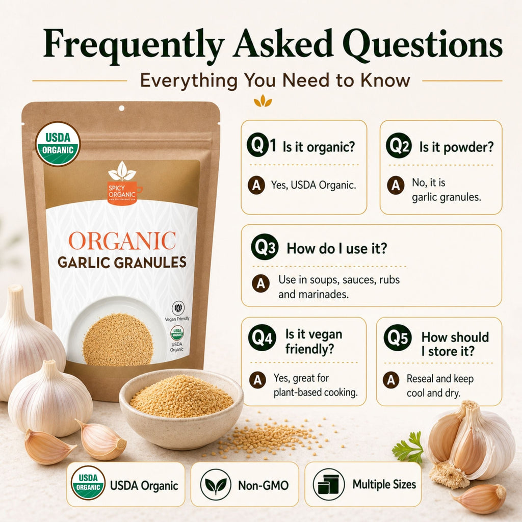 Organic Garlic Granules – For Marinades, Rubs & Roasting