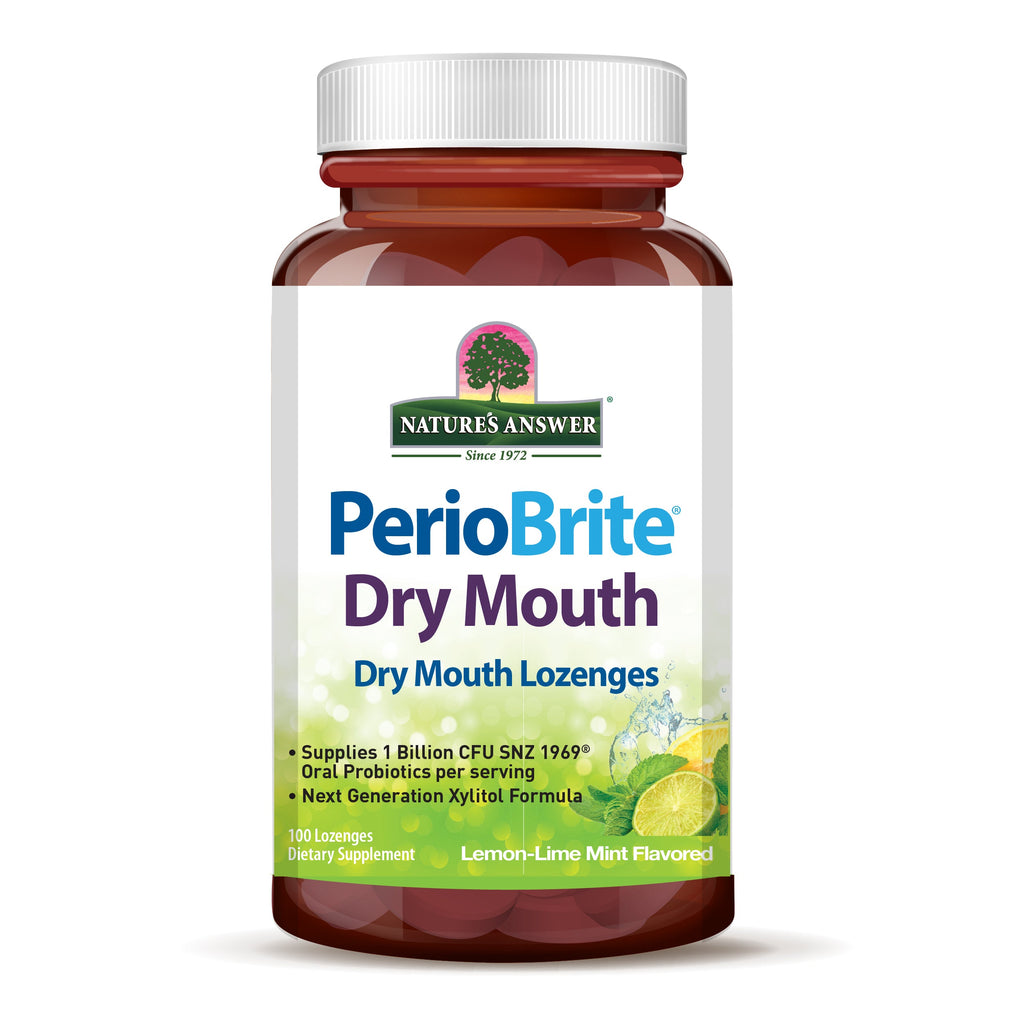 Nature's Answer PerioBrite Dry Mouth Lozenges - Lemon-Lime Mint | 100 Ct Oral Probiotics