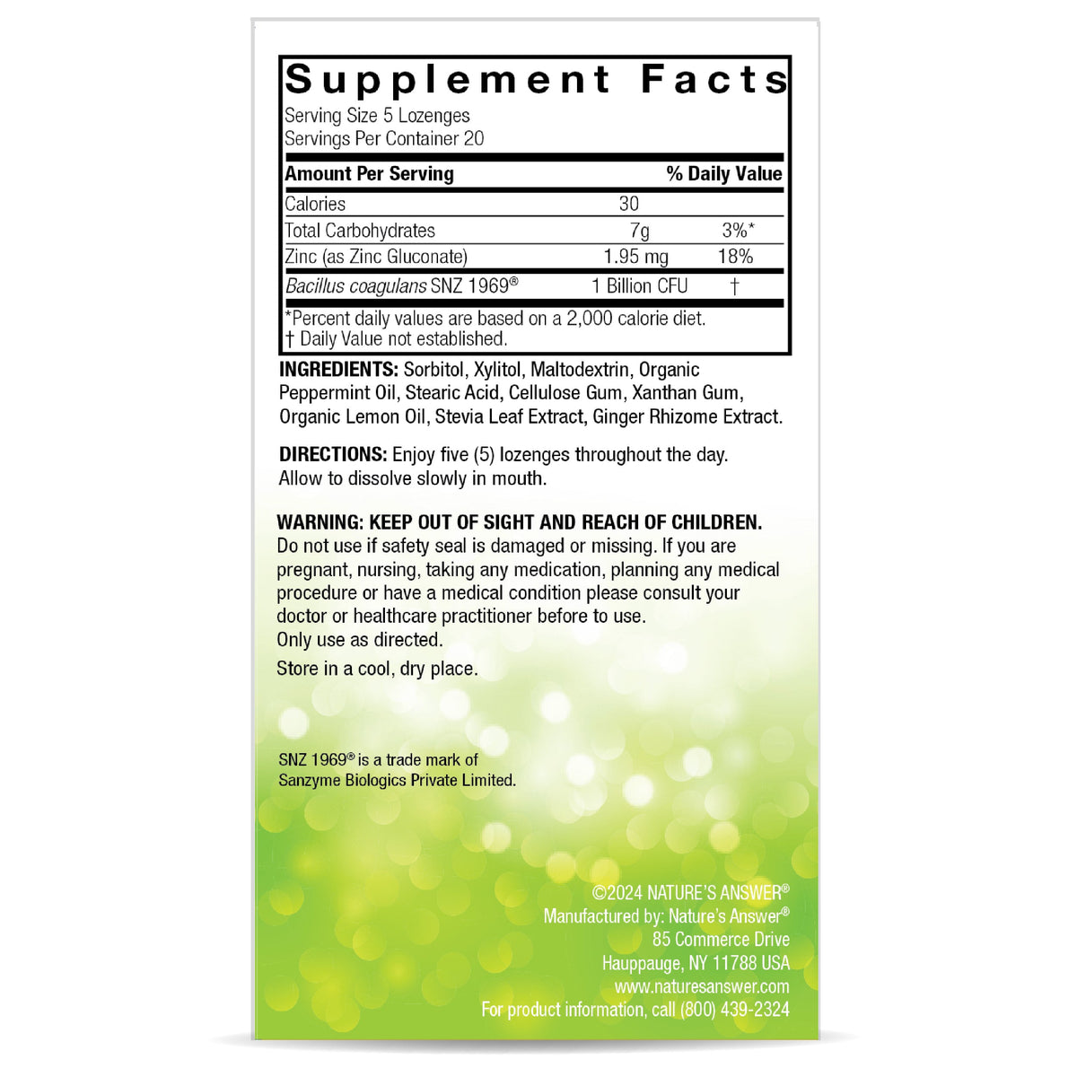 Nature's Answer PerioBrite Dry Mouth Lozenges - Lemon-Lime Mint | 100 Ct Oral Probiotics