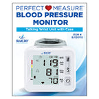 Blue Jay Wrist Blood Pressure Monitor with Voice Broadcast & Case - Digital, 198 Memories