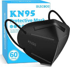 KN95 5-Layer Disposable Face Mask, Black, 60 ct