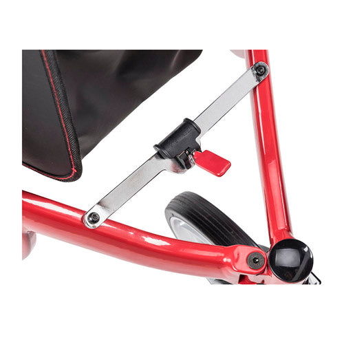 Nitro 3-Wheel Aluminum Rollator, Red, Lightweight Folding Design, 300 lb Capacity