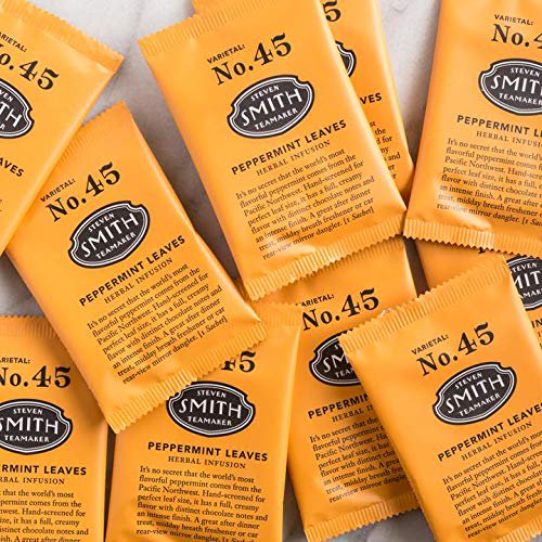 Smith Teamaker Peppermint Herbal Tea – Pure & Caffeine-Free (6-Pack, 15 Bags Each)