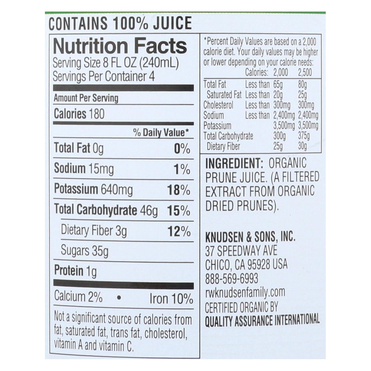 R.W. Knudsen Organic Prune Juice, 32 fl oz (Case of 6)