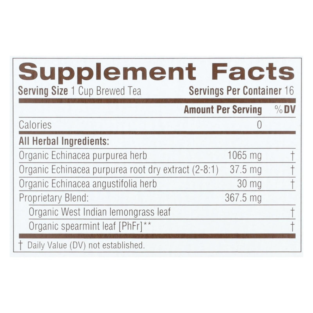 Traditional Medicinals Organic Echinacea Plus Tea - Caffeine Free - 16 Bags