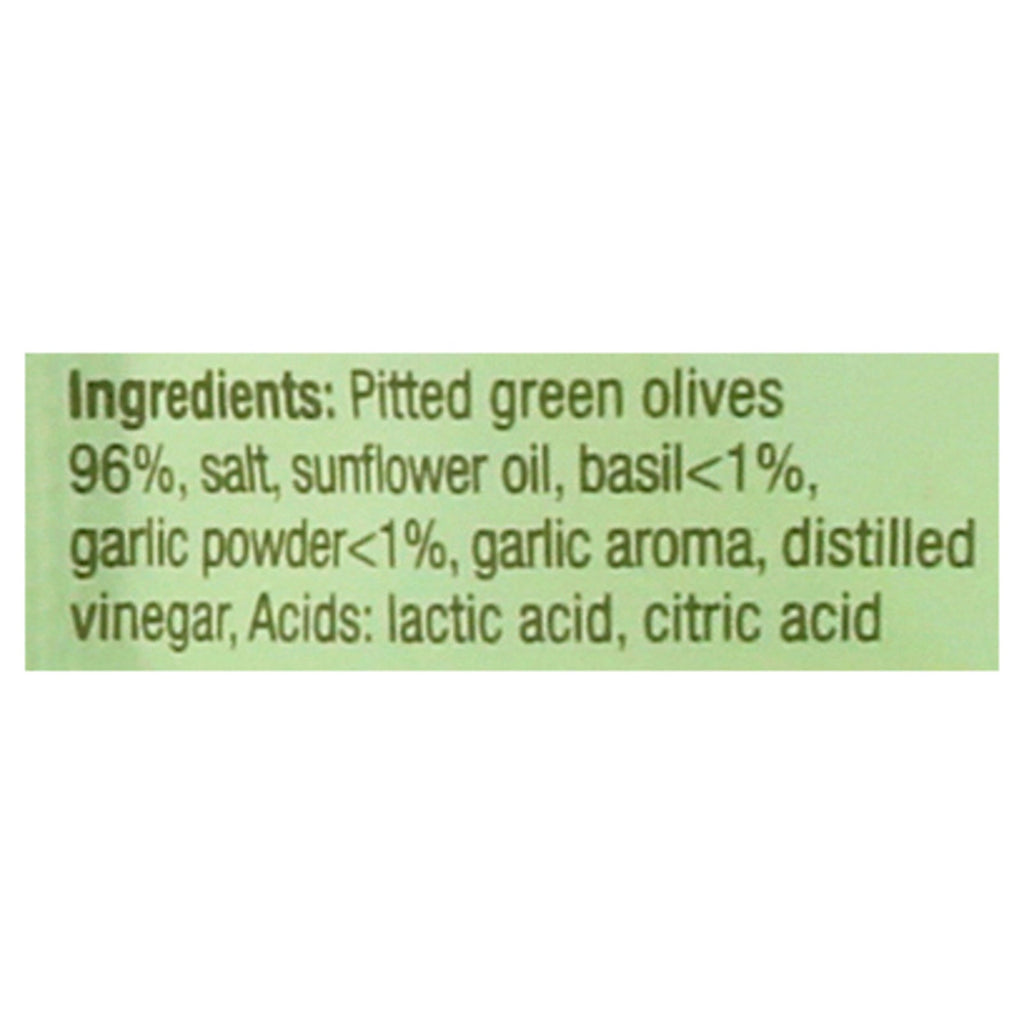 Poshi Pitted Green Olives with Basil & Garlic, 1.1 oz (Case of 10)