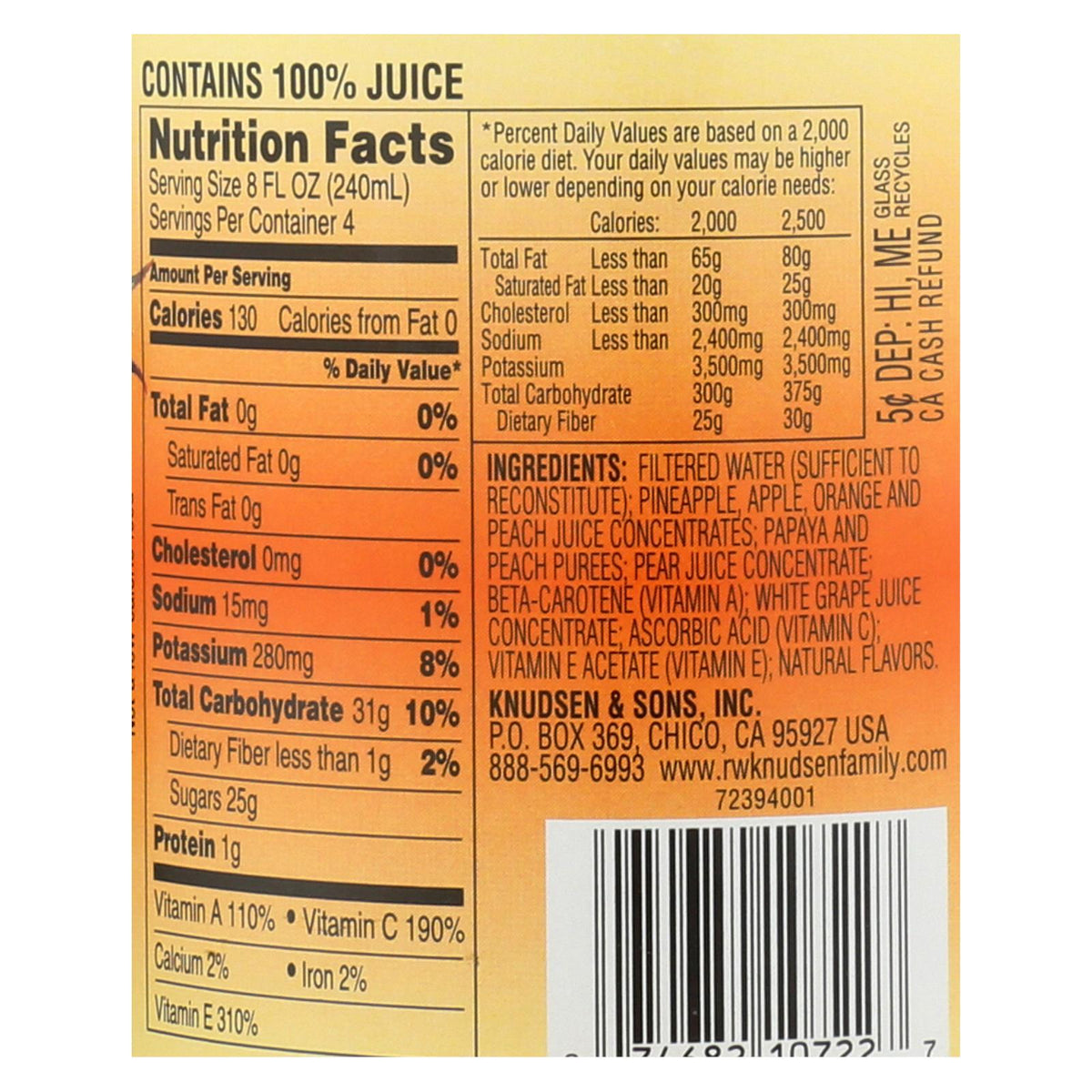 R.W. Knudsen Simply Nutritious Morning Blend Juice, 32 fl oz (Case of 6)